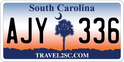 SC license plate AJY336