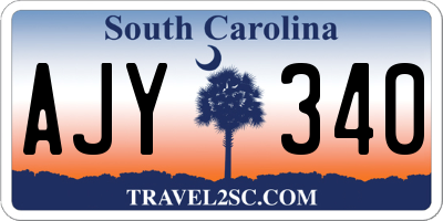 SC license plate AJY340