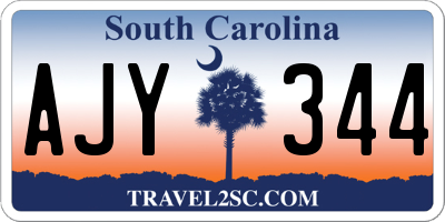 SC license plate AJY344