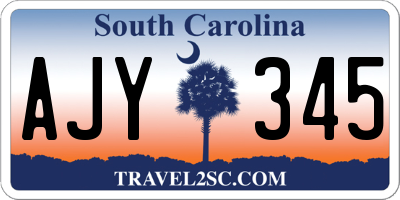 SC license plate AJY345
