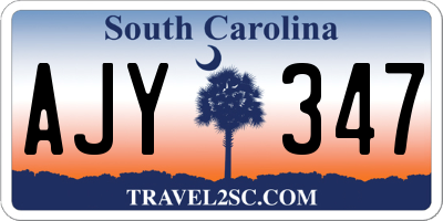 SC license plate AJY347