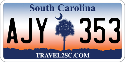 SC license plate AJY353