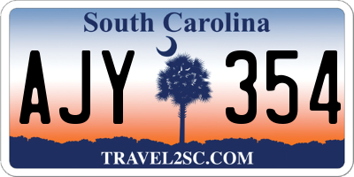 SC license plate AJY354
