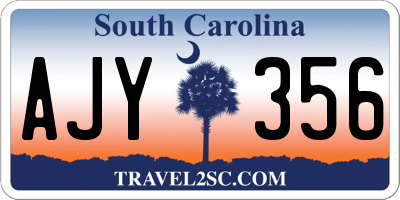 SC license plate AJY356