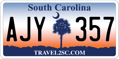 SC license plate AJY357