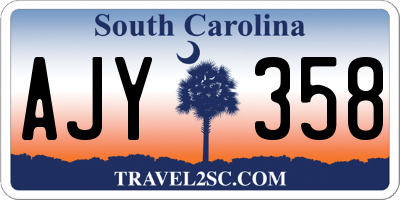 SC license plate AJY358