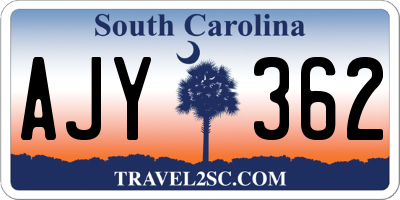 SC license plate AJY362