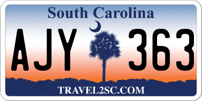 SC license plate AJY363