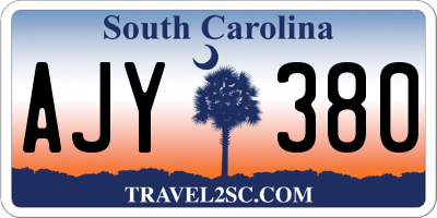 SC license plate AJY380