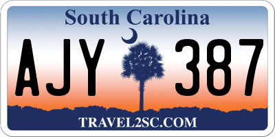 SC license plate AJY387