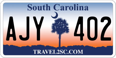 SC license plate AJY402