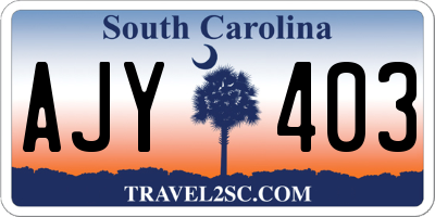 SC license plate AJY403