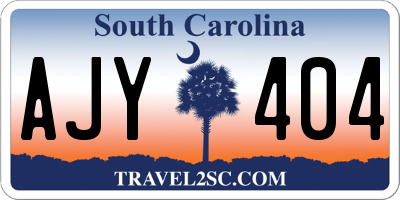SC license plate AJY404