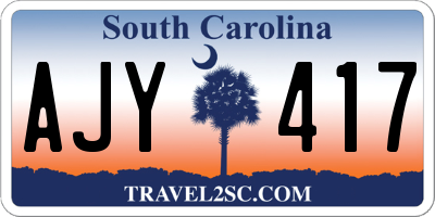 SC license plate AJY417