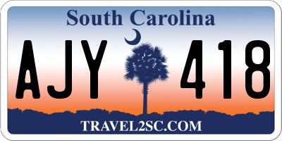 SC license plate AJY418