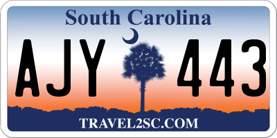 SC license plate AJY443