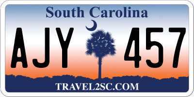 SC license plate AJY457
