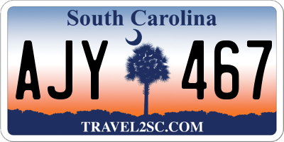 SC license plate AJY467