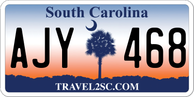 SC license plate AJY468