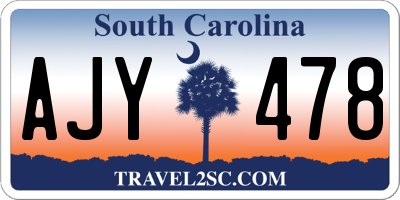 SC license plate AJY478