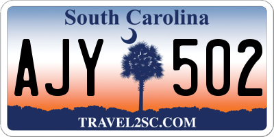 SC license plate AJY502