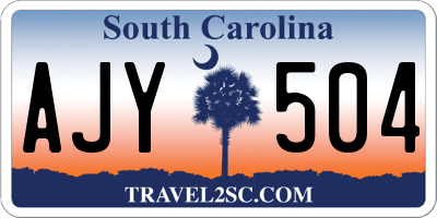 SC license plate AJY504