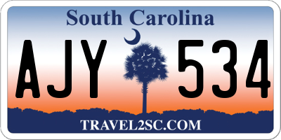 SC license plate AJY534