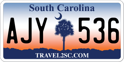 SC license plate AJY536