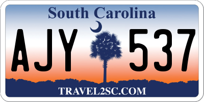 SC license plate AJY537