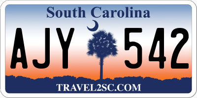 SC license plate AJY542
