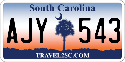 SC license plate AJY543