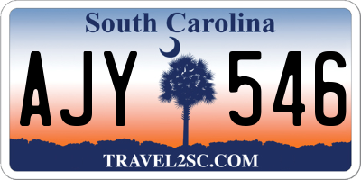SC license plate AJY546
