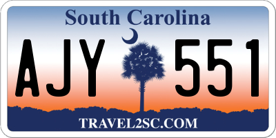 SC license plate AJY551