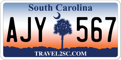 SC license plate AJY567