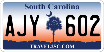 SC license plate AJY602