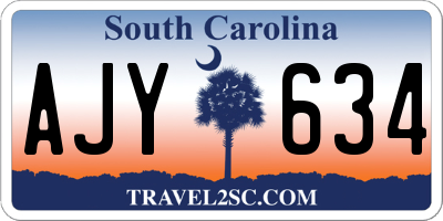 SC license plate AJY634