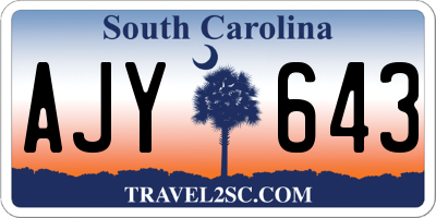 SC license plate AJY643