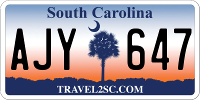 SC license plate AJY647