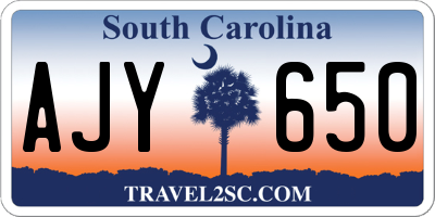SC license plate AJY650