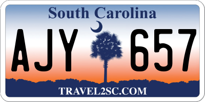 SC license plate AJY657