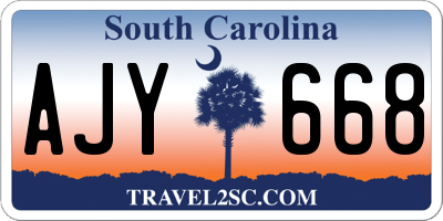 SC license plate AJY668