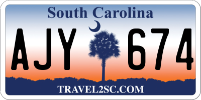 SC license plate AJY674