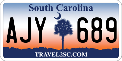 SC license plate AJY689