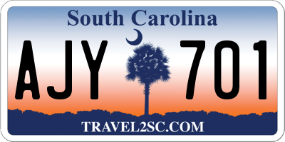 SC license plate AJY701