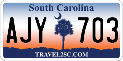 SC license plate AJY703
