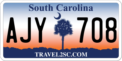 SC license plate AJY708