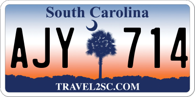SC license plate AJY714