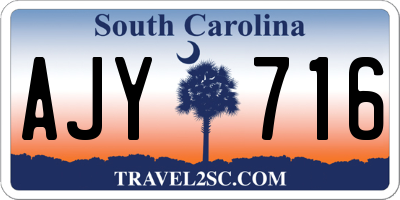 SC license plate AJY716