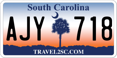SC license plate AJY718