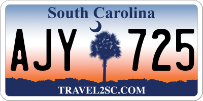 SC license plate AJY725